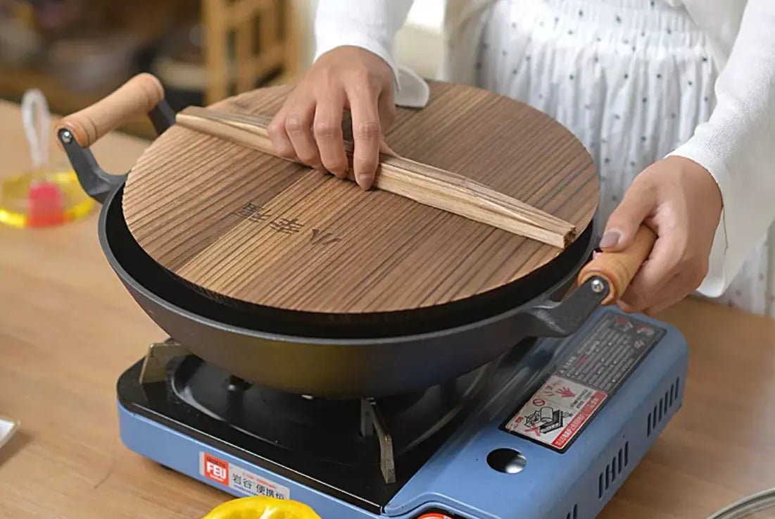 Large Cast Iron Stir Fry Wok – Durable Wooden Handle Cookware - 40CM - Home & Garden > DIY > Kitchen & Bathroom DIY - Rivercity House & Home Co. (ABN 18 642 972 209) - Affordable Modern Furniture Australia