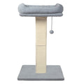 Large Cat Scratcher with Perch and Toy - Light Grey