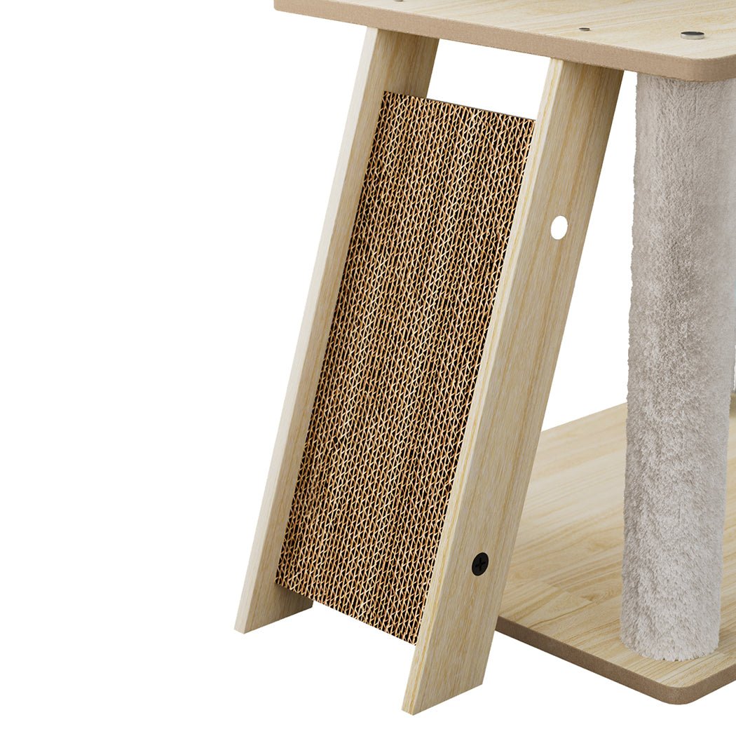 Large Cat Tree Tower 160cm with Scratcher Condo House - Beige - Rivercity House & Home Co. (ABN 18 642 972 209) - Affordable Modern Furniture Australia