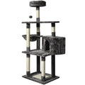 Large Cat Tree Tower Condo with Scratching Post and Bed - Grey