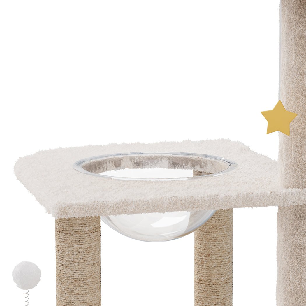 Large Cat Tree Tower with Scratcher Condo House 172cm - Beige - Rivercity House & Home Co. (ABN 18 642 972 209) - Affordable Modern Furniture Australia
