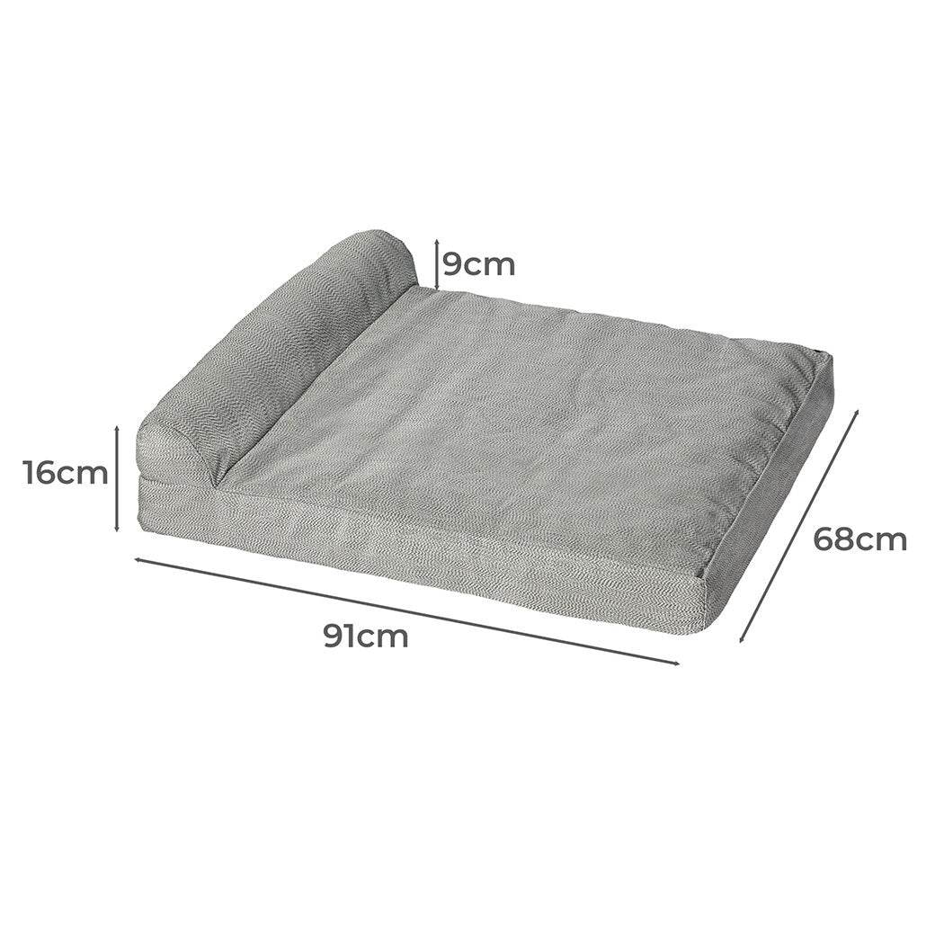 Large Chew - Proof Memory Foam Pet Bed - Grey - Rivercity House & Home Co. (ABN 18 642 972 209) - Affordable Modern Furniture Australia