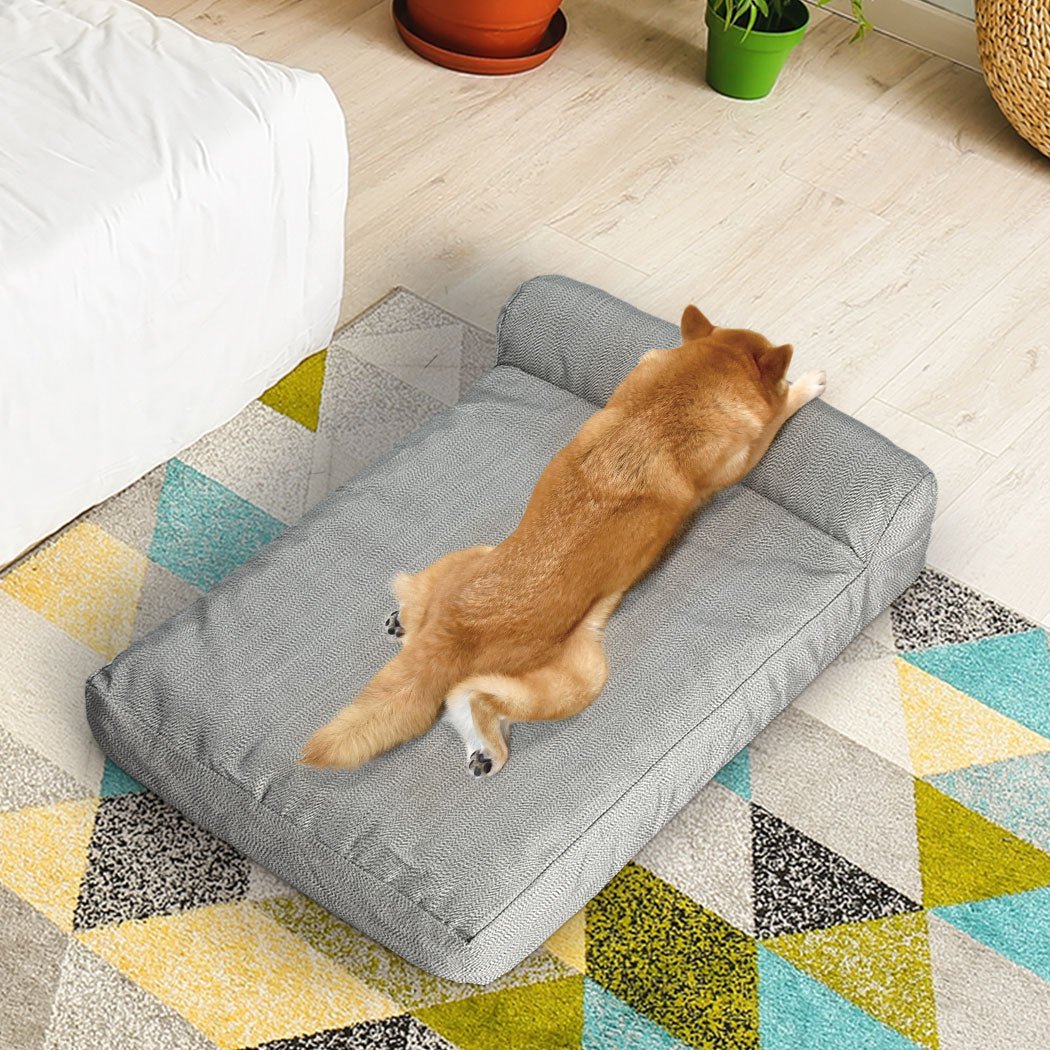 Large Chew - Proof Memory Foam Pet Bed - Grey - Rivercity House & Home Co. (ABN 18 642 972 209) - Affordable Modern Furniture Australia