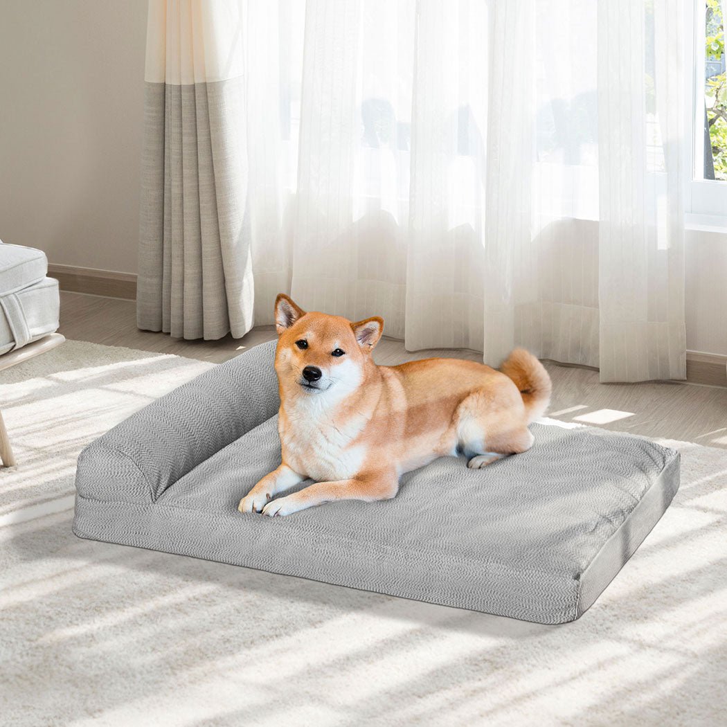 Large Chew - Proof Memory Foam Pet Bed - Grey - Rivercity House & Home Co. (ABN 18 642 972 209) - Affordable Modern Furniture Australia