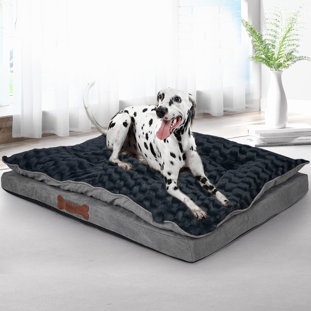 Large Dog Calming Plush Memory Foam Bed - Grey - Rivercity House & Home Co. (ABN 18 642 972 209) - Affordable Modern Furniture Australia
