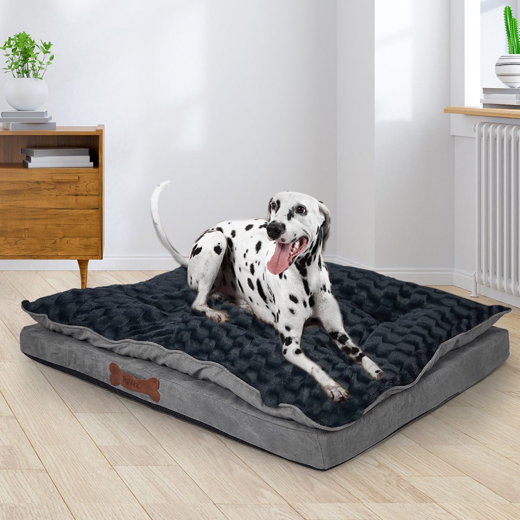 Large Dog Calming Plush Memory Foam Bed - Grey - Rivercity House & Home Co. (ABN 18 642 972 209) - Affordable Modern Furniture Australia