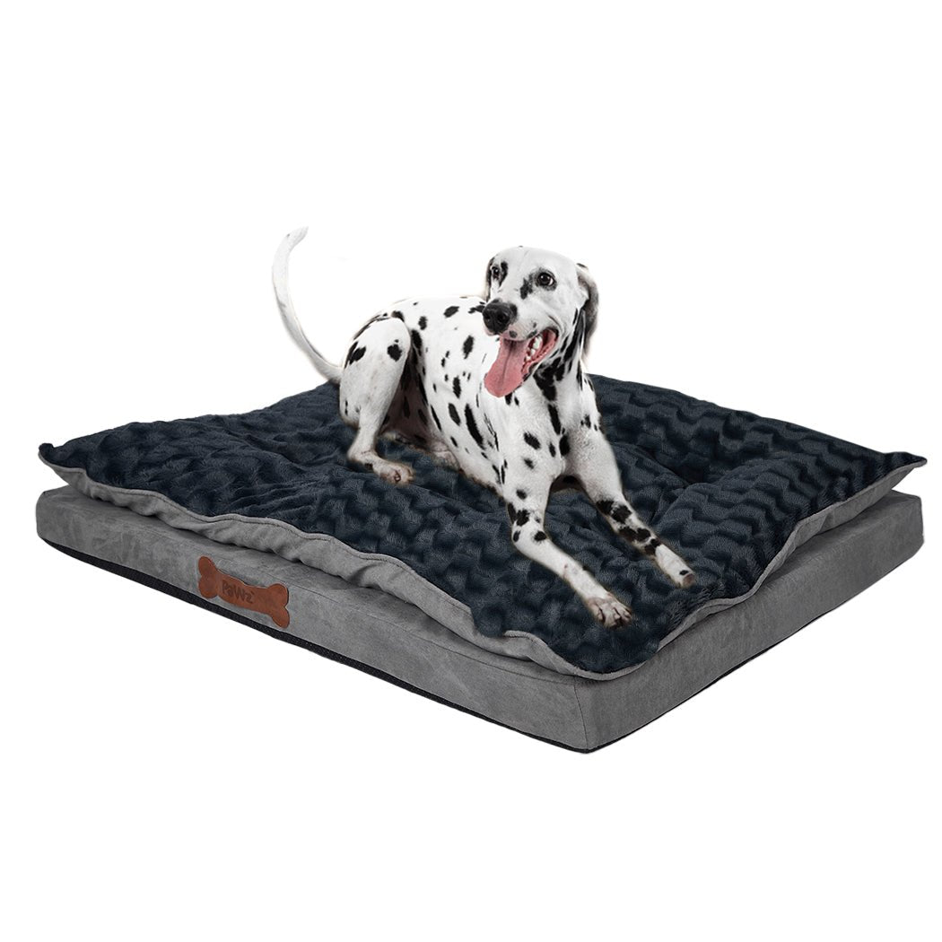 Large Dog Calming Plush Memory Foam Bed - Grey - Rivercity House & Home Co. (ABN 18 642 972 209) - Affordable Modern Furniture Australia
