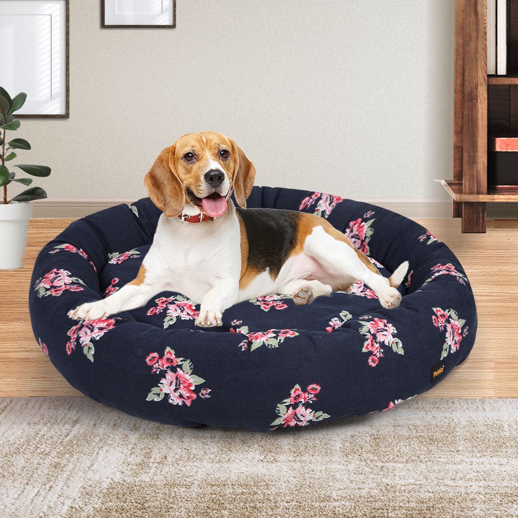 Large Dog Calming Washable Pet Bed - Navy - Rivercity House & Home Co. (ABN 18 642 972 209) - Affordable Modern Furniture Australia