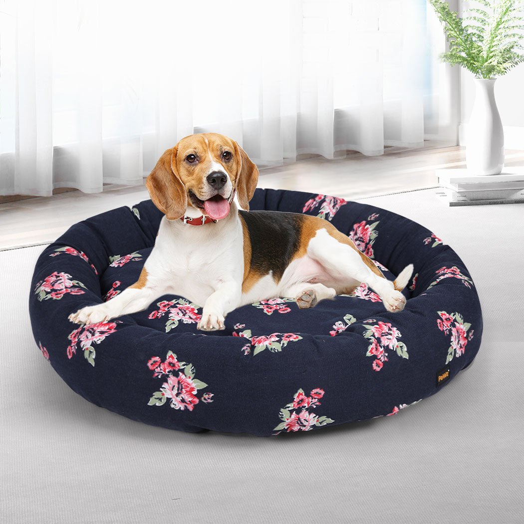Large Dog Calming Washable Pet Bed - Navy - Rivercity House & Home Co. (ABN 18 642 972 209) - Affordable Modern Furniture Australia