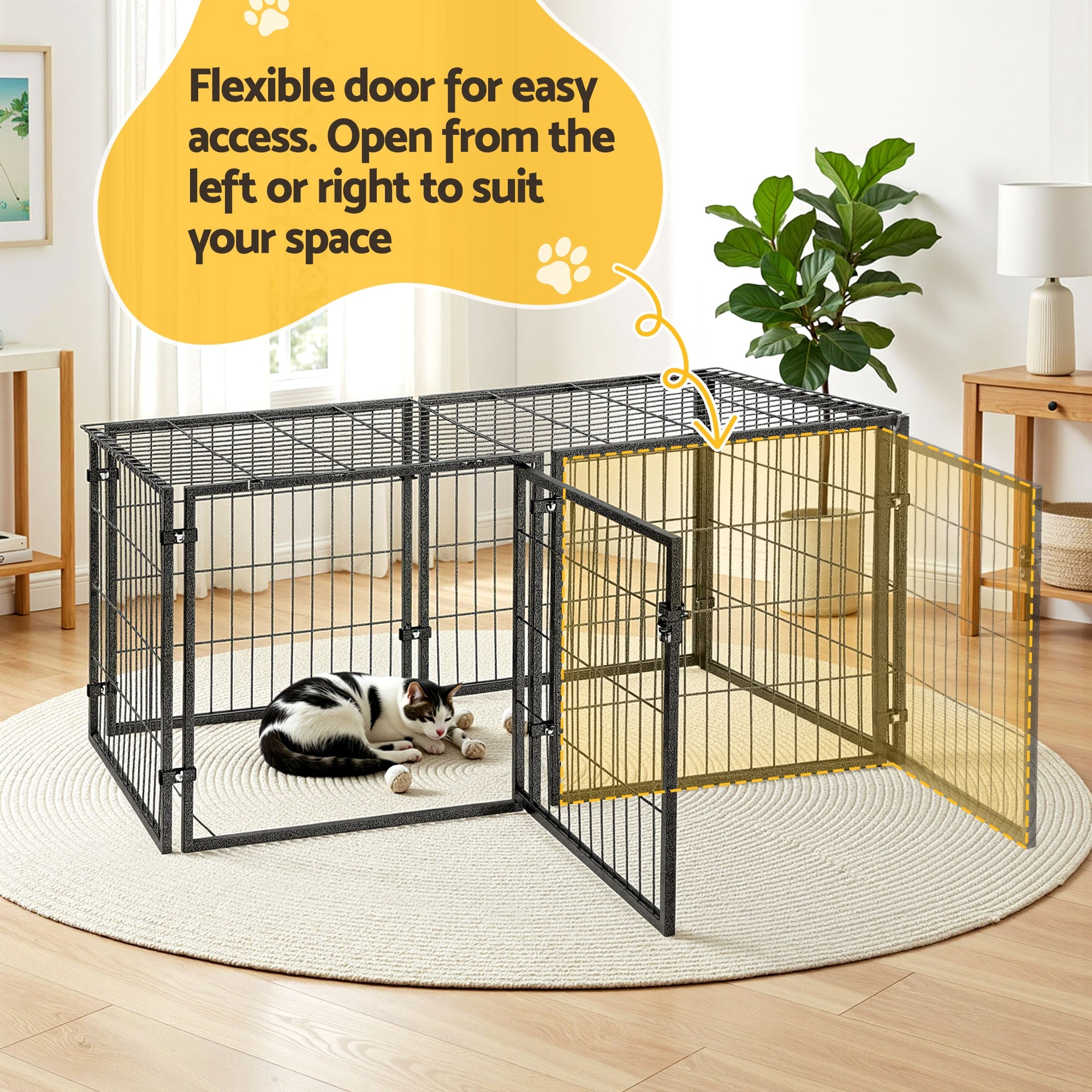 Large Dog Crate Cage Playpen 129cm Puppy Pen Pet Enclosure Black - Pet Care > Dog Supplies > Dog Carriers & Crates - Rivercity House & Home Co. (ABN 18 642 972 209) - Affordable Modern Furniture Australia