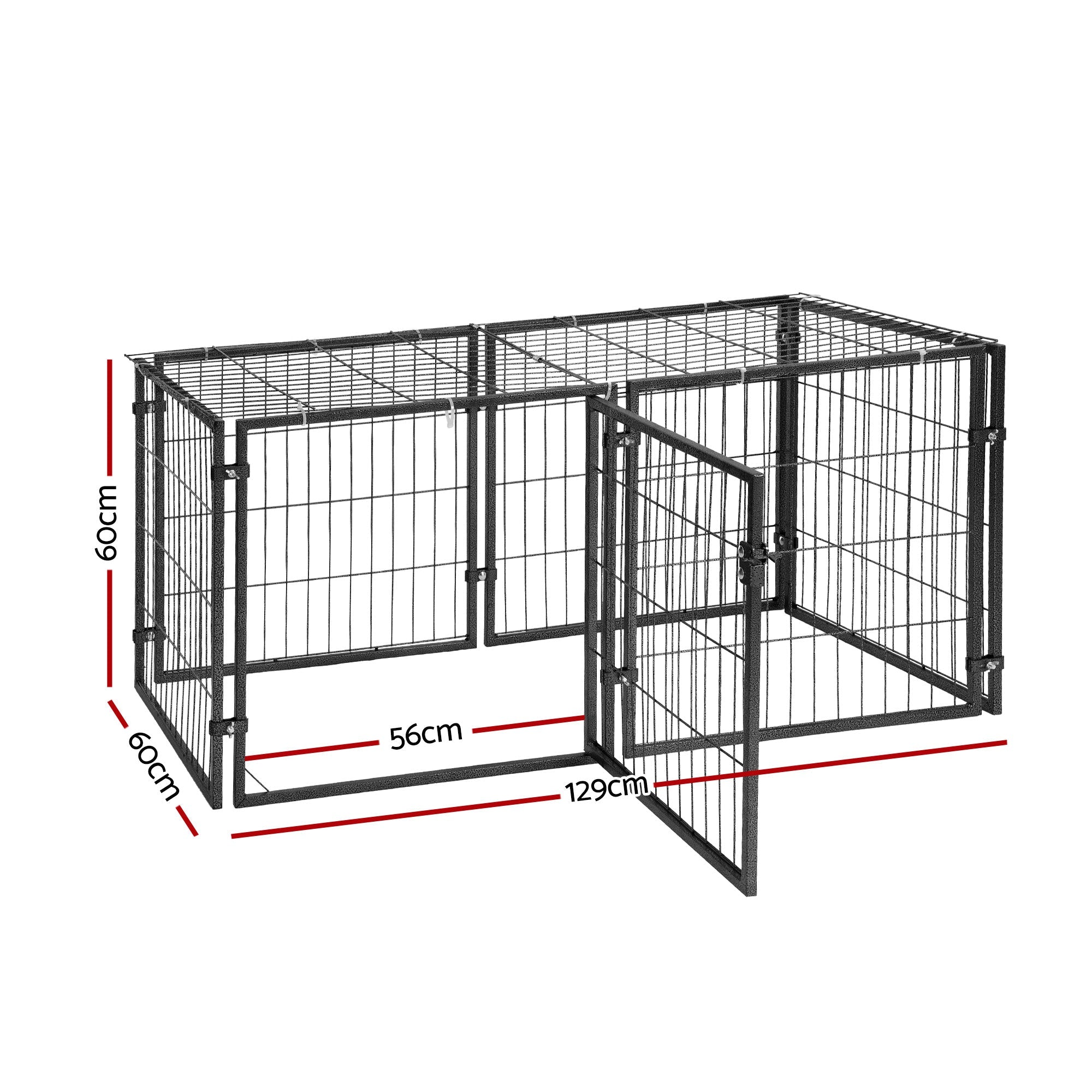 Large Dog Crate Cage Playpen 129cm Puppy Pen Pet Enclosure Black - Pet Care > Dog Supplies > Dog Carriers & Crates - Rivercity House & Home Co. (ABN 18 642 972 209) - Affordable Modern Furniture Australia