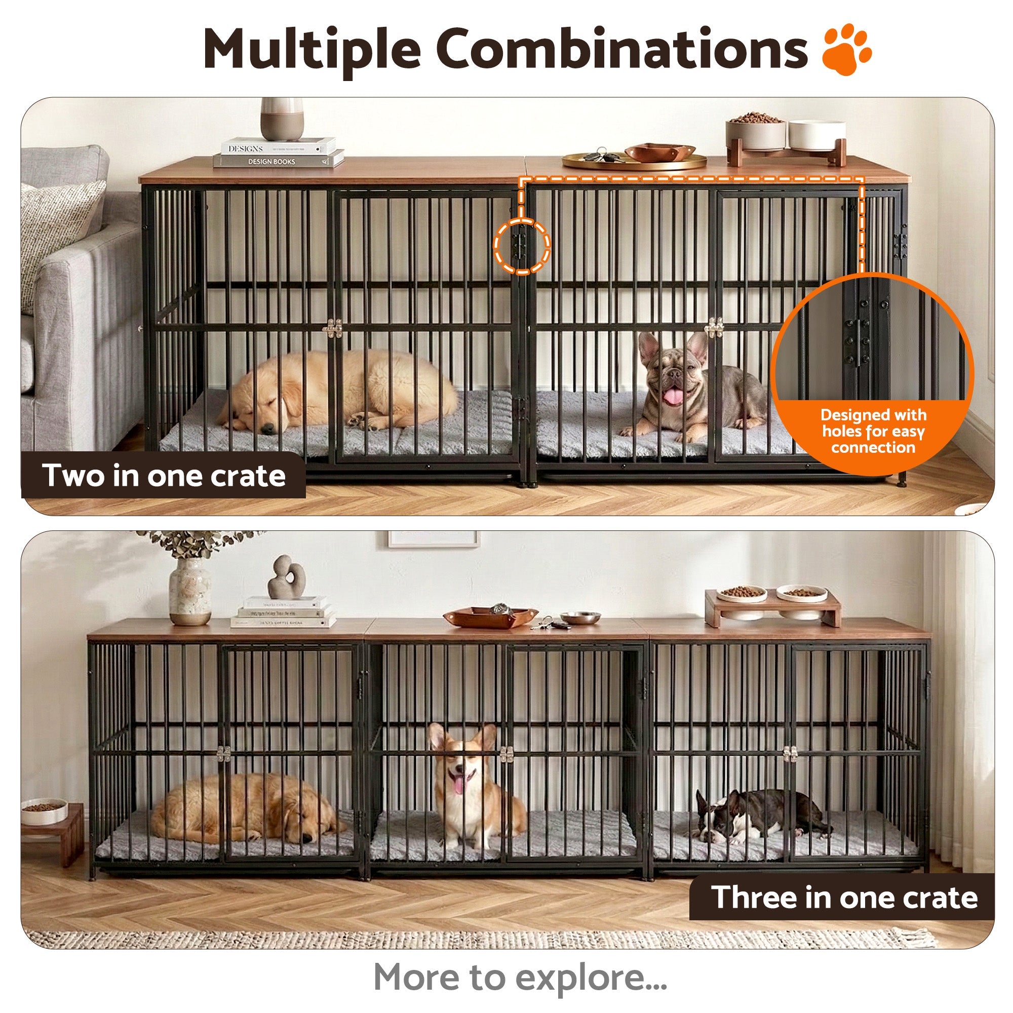 Large Dog Crate Furniture 93cm Dog Cage Puppy Pet Wooden Black - Pet Care > Dog Supplies > Dog Carriers & Crates - Rivercity House & Home Co. (ABN 18 642 972 209) - Affordable Modern Furniture Australia
