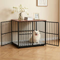 Large Modular Dog Crate Furniture 93cm with Cushion - Black
