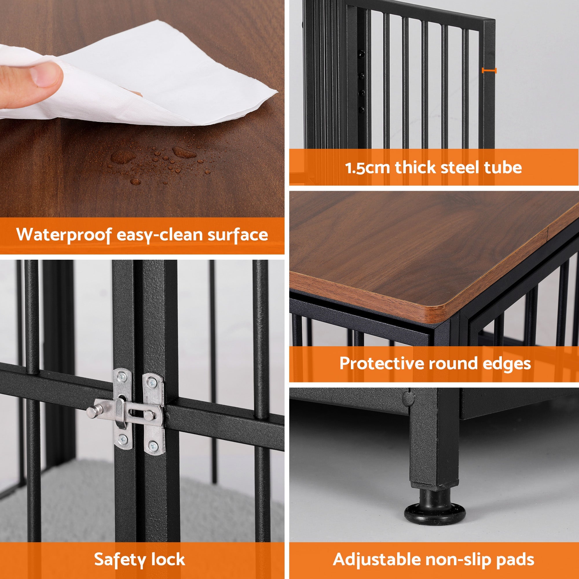 Large Dog Crate Furniture 93cm Dog Cage Puppy Pet Wooden Black - Pet Care > Dog Supplies > Dog Carriers & Crates - Rivercity House & Home Co. (ABN 18 642 972 209) - Affordable Modern Furniture Australia