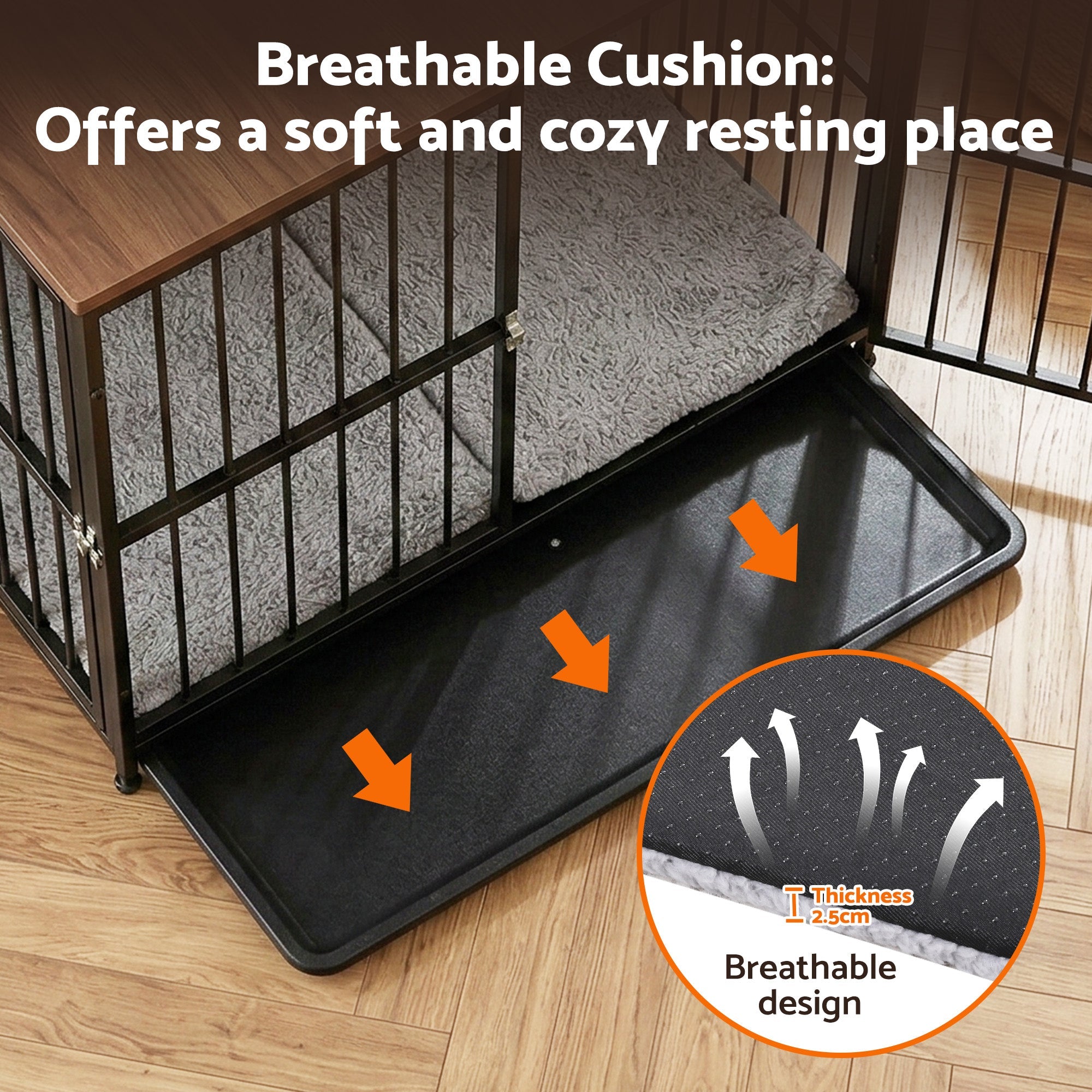 Large Dog Crate Furniture 93cm Dog Cage Puppy Pet Wooden Black - Pet Care > Dog Supplies > Dog Carriers & Crates - Rivercity House & Home Co. (ABN 18 642 972 209) - Affordable Modern Furniture Australia