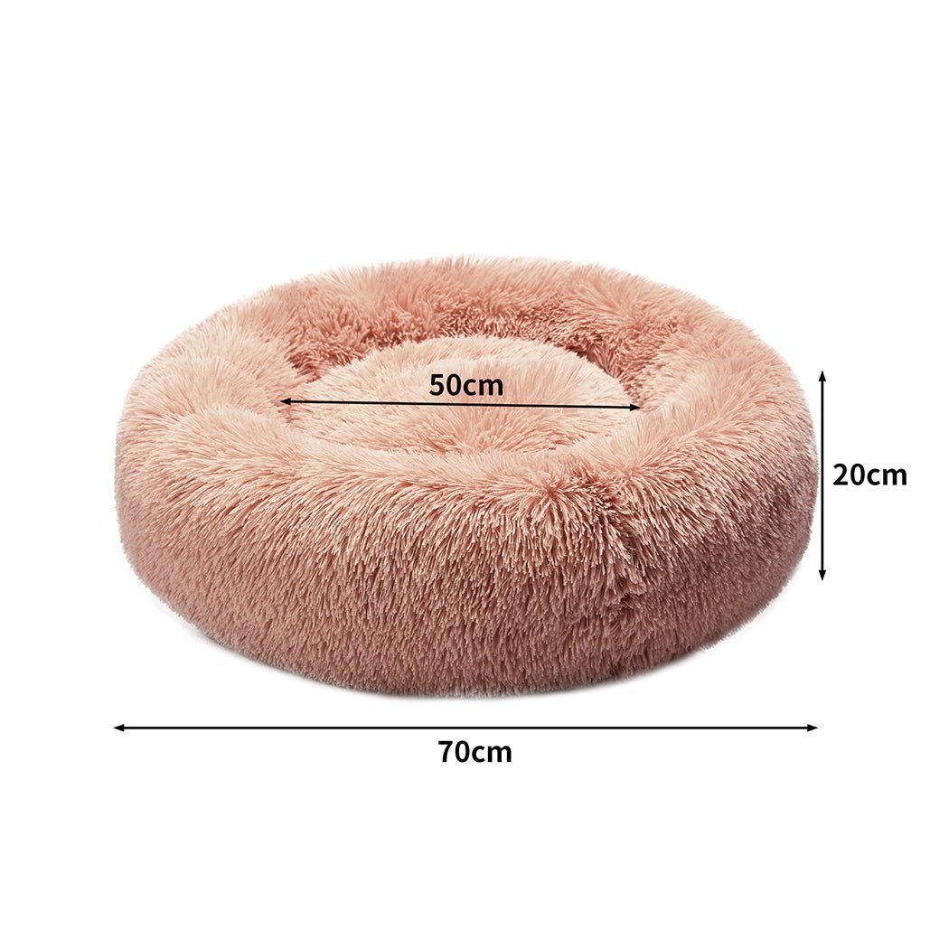 Large Donut Calming Pet Bed for Cat and Dog - Pink - Rivercity House & Home Co. (ABN 18 642 972 209) - Affordable Modern Furniture Australia