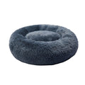 Large Donut-Shaped Dog Bed Mattress with Raised Rim - Dark Grey