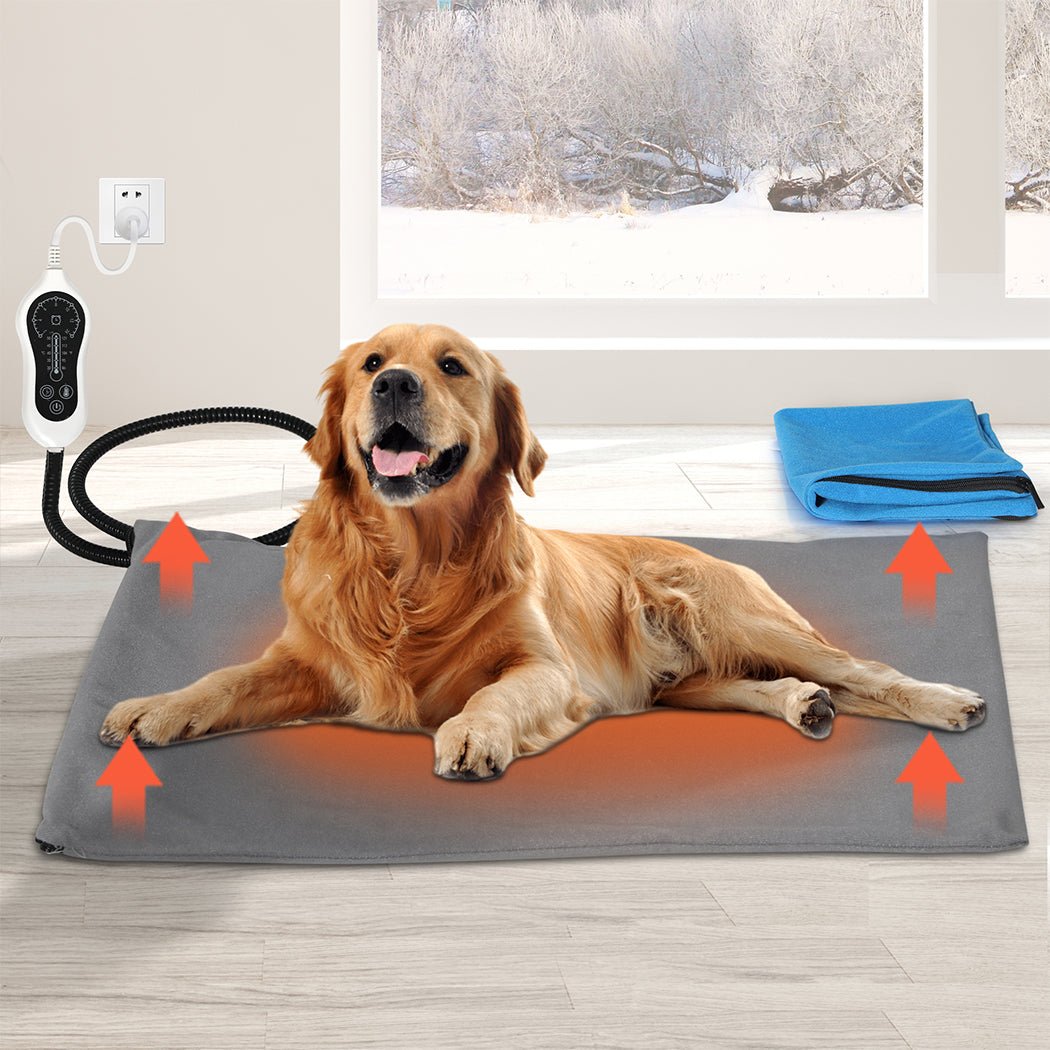 Large Electric Heated Dog Bed Pad - Blue, Grey - Rivercity House & Home Co. (ABN 18 642 972 209) - Affordable Modern Furniture Australia