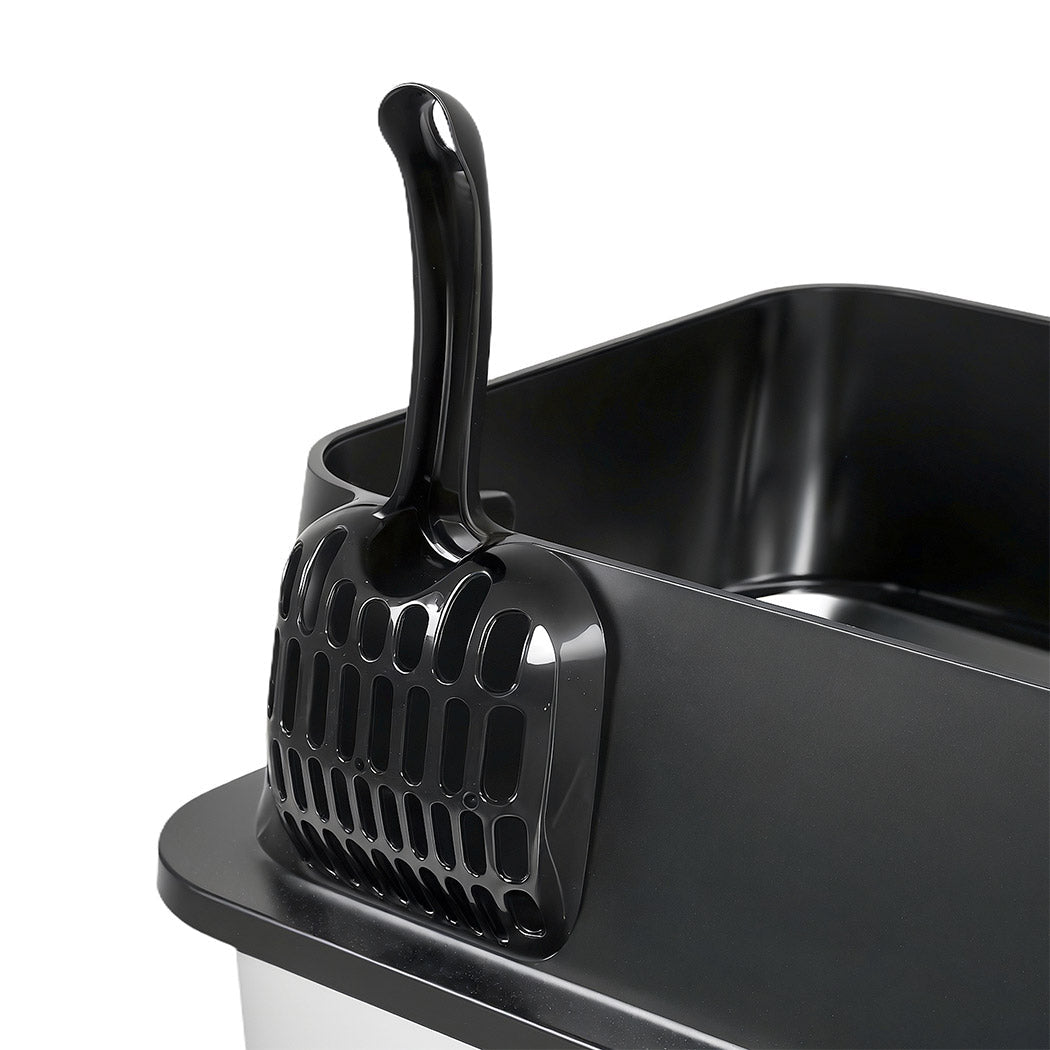 Large Enclosed Stainless Steel Cat Litter Box - Black - Rivercity House & Home Co. (ABN 18 642 972 209) - Affordable Modern Furniture Australia