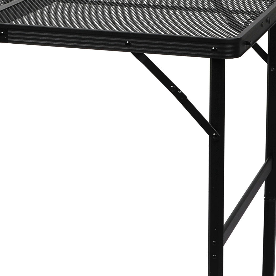 Large Foldable BBQ Grill Camping Table with Carry Handle - Black - Rivercity House & Home Co. (ABN 18 642 972 209) - Affordable Modern Furniture Australia