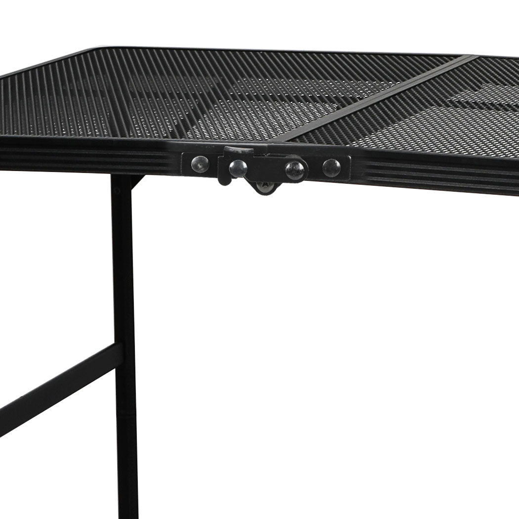 Large Foldable BBQ Grill Camping Table with Carry Handle - Black - Rivercity House & Home Co. (ABN 18 642 972 209) - Affordable Modern Furniture Australia