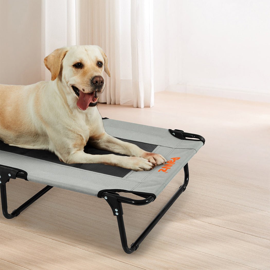 Large Foldable Elevated Dog Bed Trampoline - Grey - Rivercity House & Home Co. (ABN 18 642 972 209) - Affordable Modern Furniture Australia
