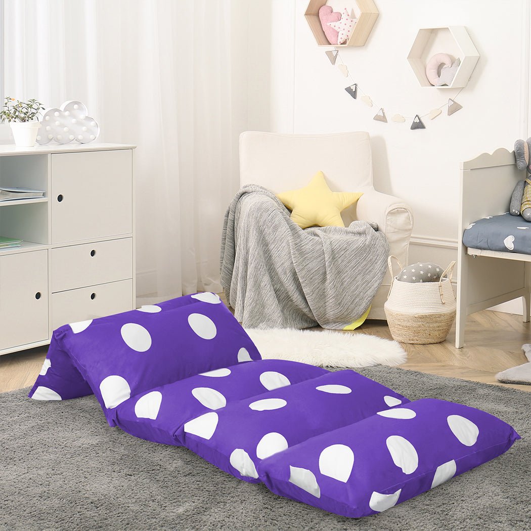 Large Foldable Kids Mattress Pillow - Purple - Rivercity House & Home Co. (ABN 18 642 972 209) - Affordable Modern Furniture Australia