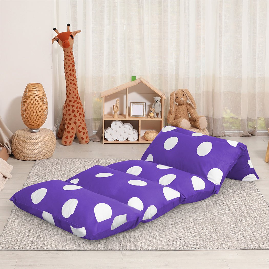 Large Foldable Kids Mattress Pillow - Purple - Rivercity House & Home Co. (ABN 18 642 972 209) - Affordable Modern Furniture Australia