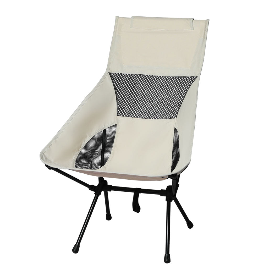 Large Folding Camping Chair Portable Outdoor - Beige - Rivercity House & Home Co. (ABN 18 642 972 209) - Affordable Modern Furniture Australia
