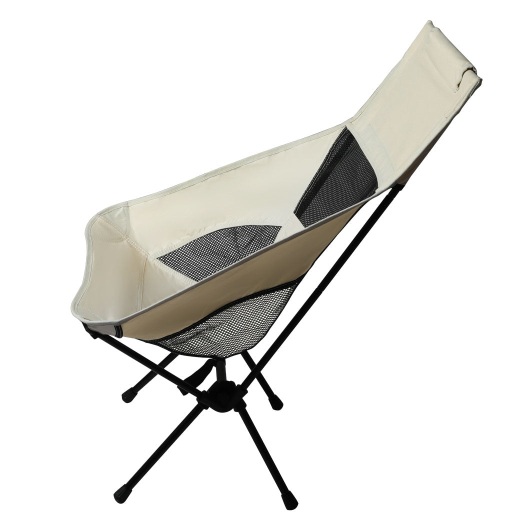 Large Folding Camping Chair Portable Outdoor - Beige - Rivercity House & Home Co. (ABN 18 642 972 209) - Affordable Modern Furniture Australia