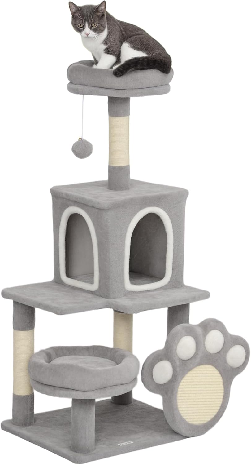 Large Indoor Cat Tree Tower with Plush Perch, Condo, Sisal Scratching Posts & Hanging Ball - Natural - Pet Care > Cat Supplies > Cat Scratching Posts - Rivercity House & Home Co. (ABN 18 642 972 209) - Affordable Modern Furniture Australia