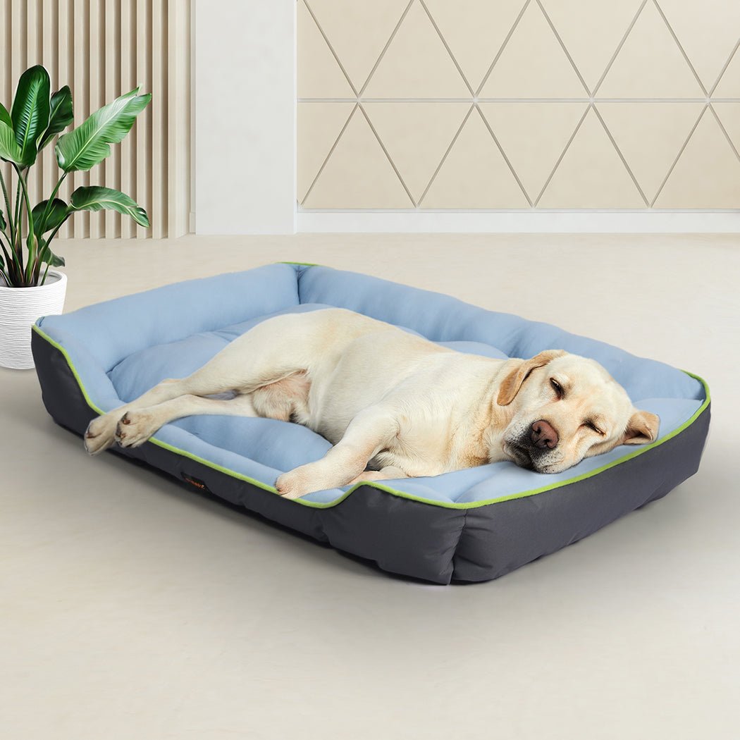 Large Pet Cooling Bed Sofa Mat with Bolster - Grey - Rivercity House & Home Co. (ABN 18 642 972 209) - Affordable Modern Furniture Australia
