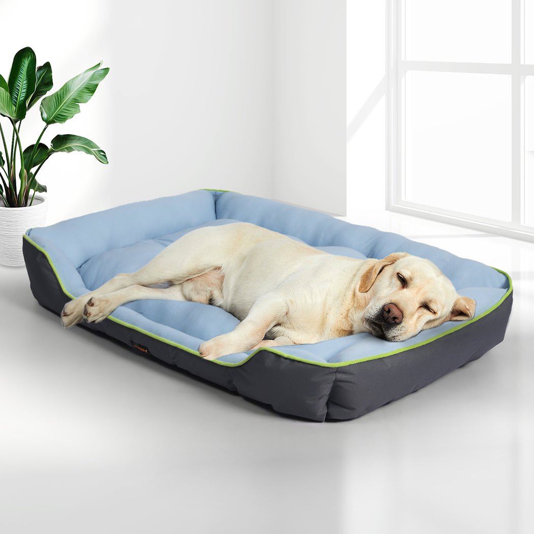 Large Pet Cooling Bed Sofa Mat with Bolster - Grey - Rivercity House & Home Co. (ABN 18 642 972 209) - Affordable Modern Furniture Australia