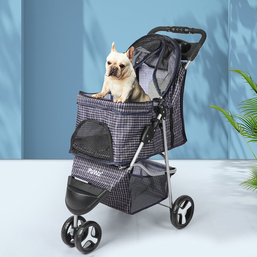 Large Pet Stroller Dog and Cat Carrier - Plaid - Rivercity House & Home Co. (ABN 18 642 972 209) - Affordable Modern Furniture Australia