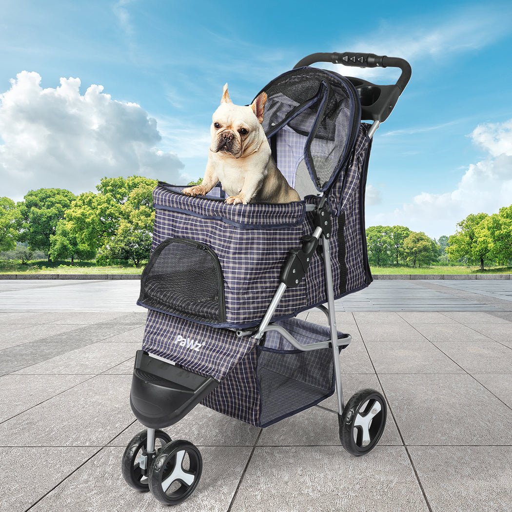 Large Pet Stroller Dog and Cat Carrier - Plaid - Rivercity House & Home Co. (ABN 18 642 972 209) - Affordable Modern Furniture Australia