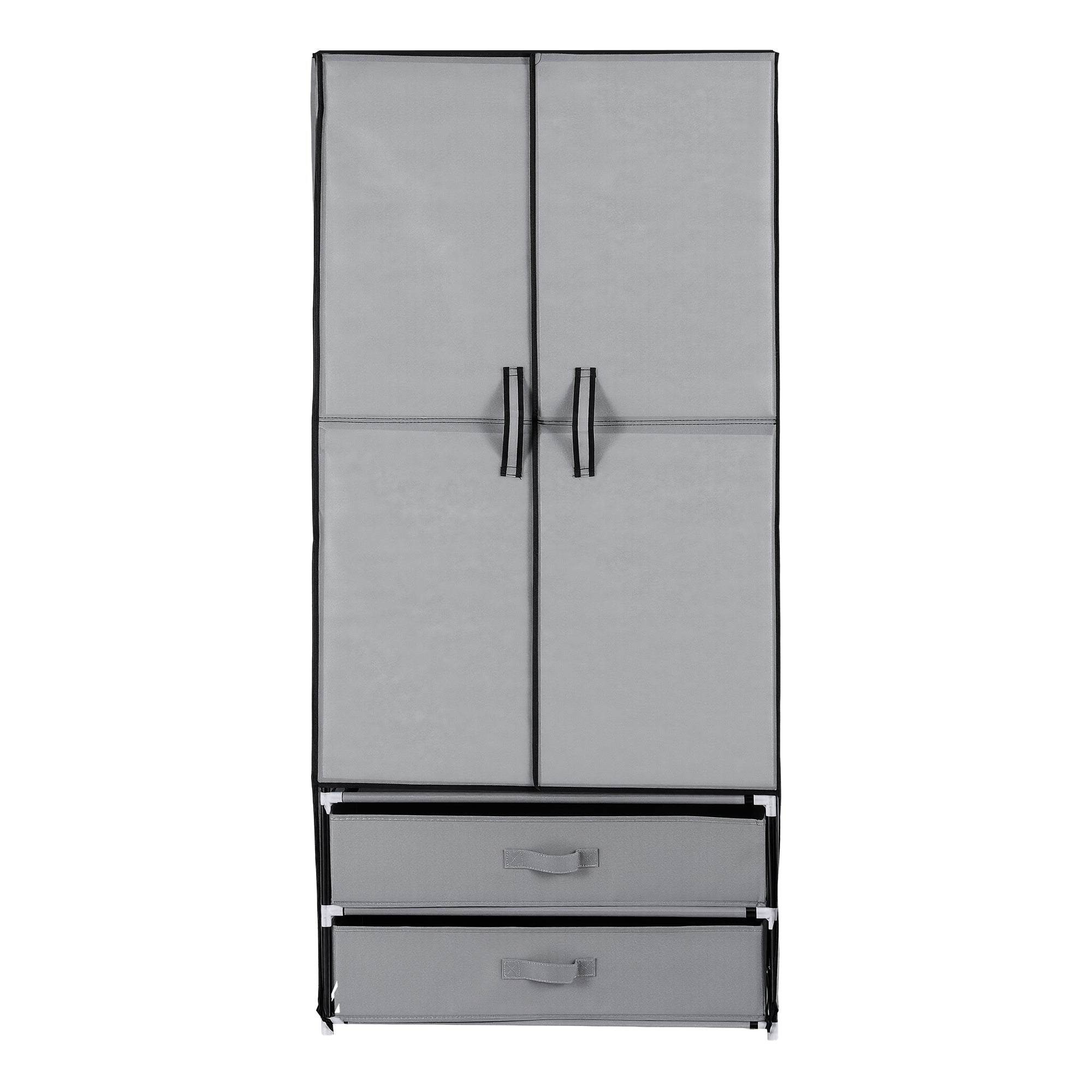 Large Portable Clothes Closet Wardrobe with Magnetic Door Grey - Home & Garden > Storage > Clothing & Wardrobe Storage - Rivercity House & Home Co. (ABN 18 642 972 209) - Affordable Modern Furniture Australia