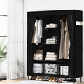 Large Portable Clothes Wardrobe Closet with Shelf - Black