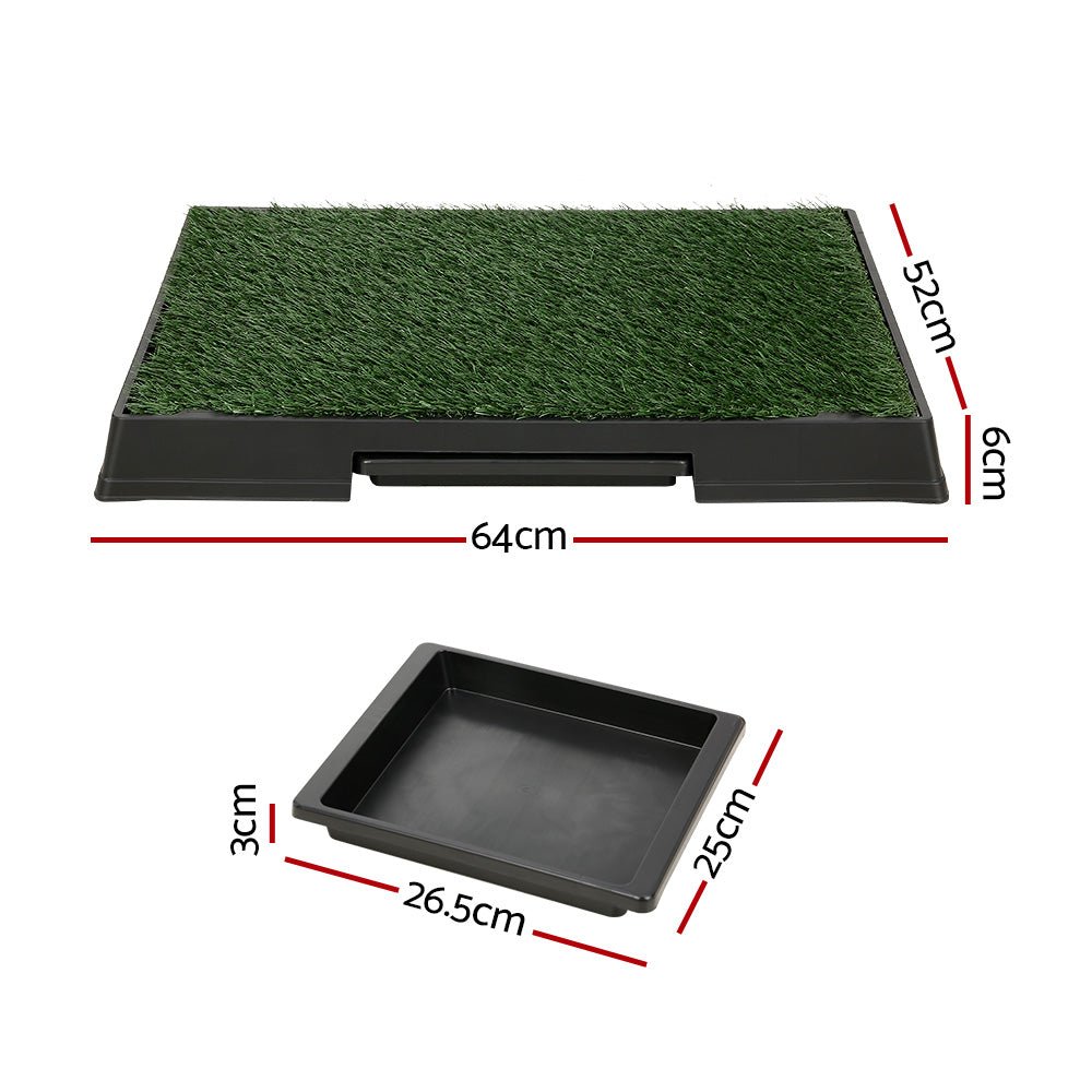 Large Portable Dog Training Potty Pad with Tray and Grass Mats - Black Green - Pet Care > Dog Supplies > Dog Training Aids - Rivercity House & Home Co. (ABN 18 642 972 209) - Affordable Modern Furniture Australia