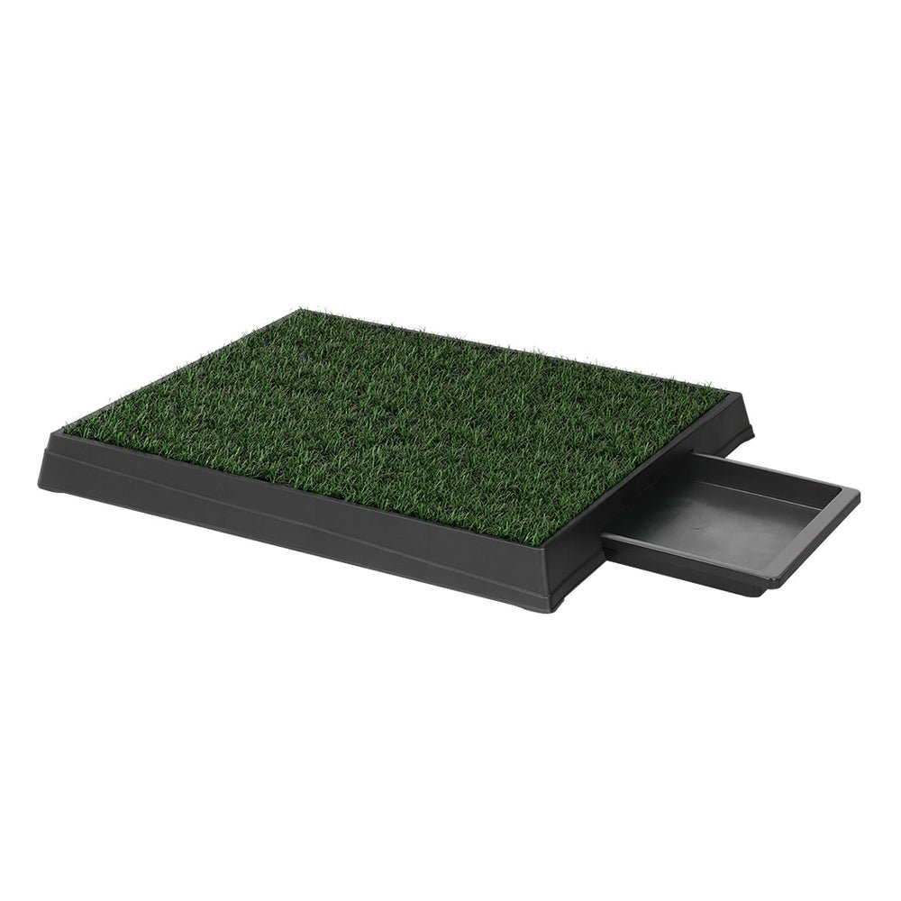 Large Portable Dog Training Potty Pad with Tray and Grass Mats - Black Green - Pet Care > Dog Supplies > Dog Training Aids - Rivercity House & Home Co. (ABN 18 642 972 209) - Affordable Modern Furniture Australia