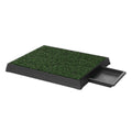 Large Portable Dog Training Potty Tray with Grass Mat - Black Green