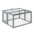 Large Portable Wooden Chicken Coop Rabbit Run Folding Hen House 110cm - Grey