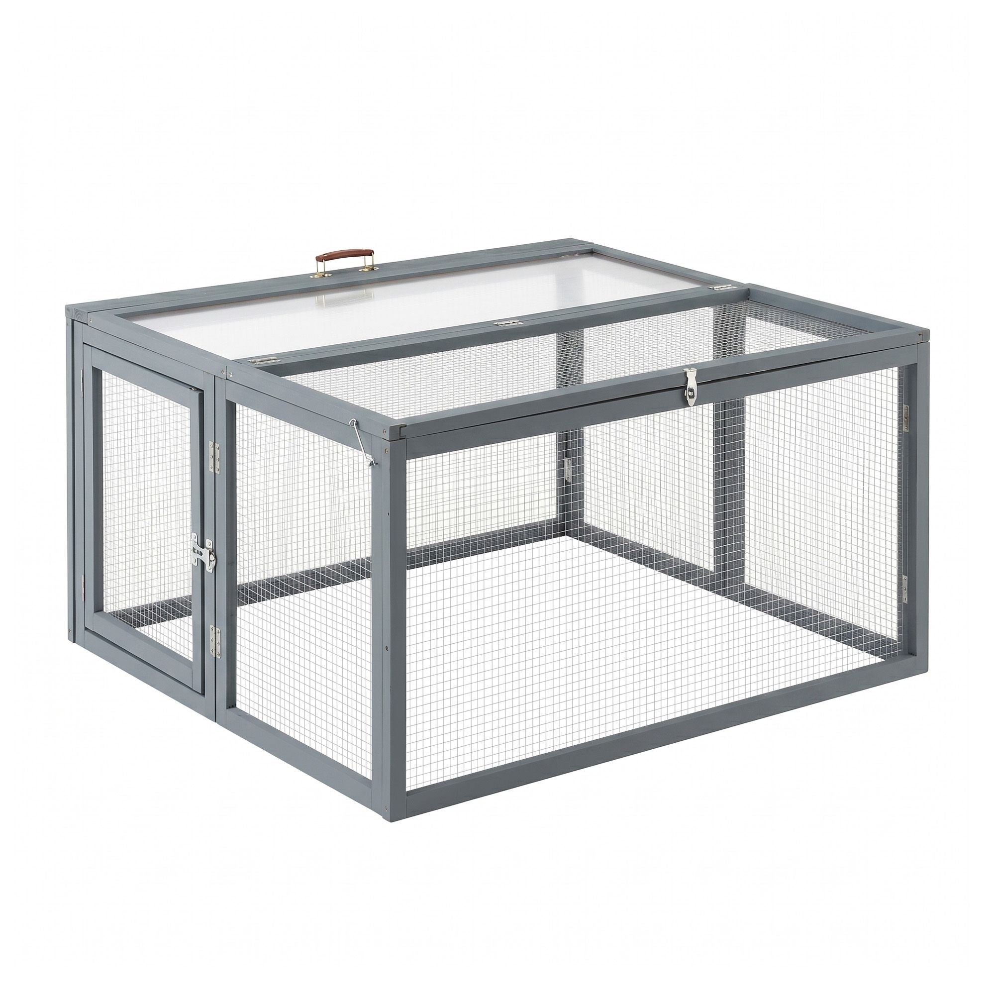Large Portable Wooden Chicken Coop Rabbit Run Folding Hen House 110cm - Grey - Pet Care > Coops & Hutches > Small Animal Habitats & Cages - Rivercity House & Home Co. (ABN 18 642 972 209) - Affordable Modern Furniture Australia