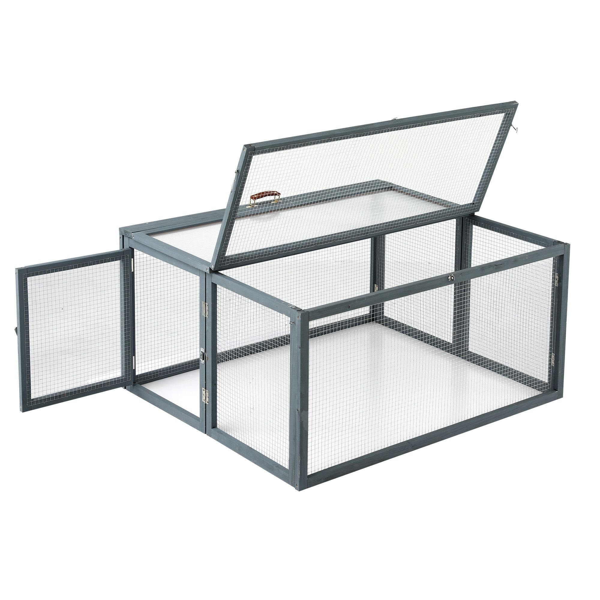 Large Portable Wooden Chicken Coop Rabbit Run Folding Hen House 110cm - Grey - Pet Care > Coops & Hutches > Small Animal Habitats & Cages - Rivercity House & Home Co. (ABN 18 642 972 209) - Affordable Modern Furniture Australia