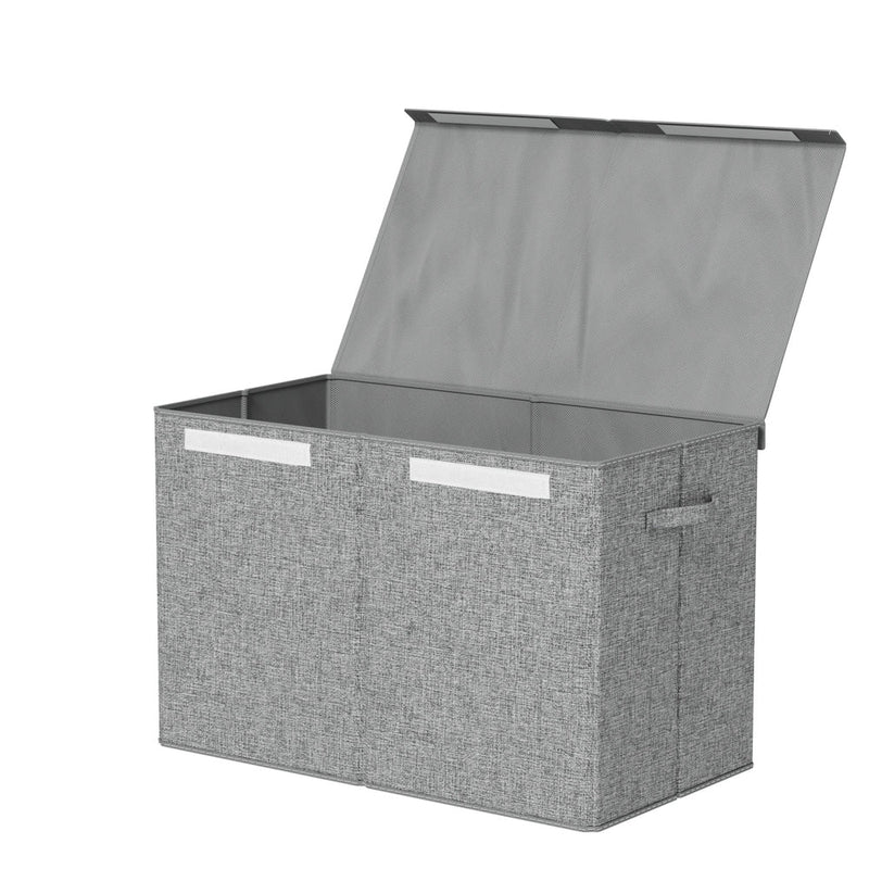 Large Toy Box Chest Storage with Flip - Top Lid Foldable Organizer Bins Grey - Home & Garden > Storage - Rivercity House & Home Co. (ABN 18 642 972 209) - Affordable Modern Furniture Australia