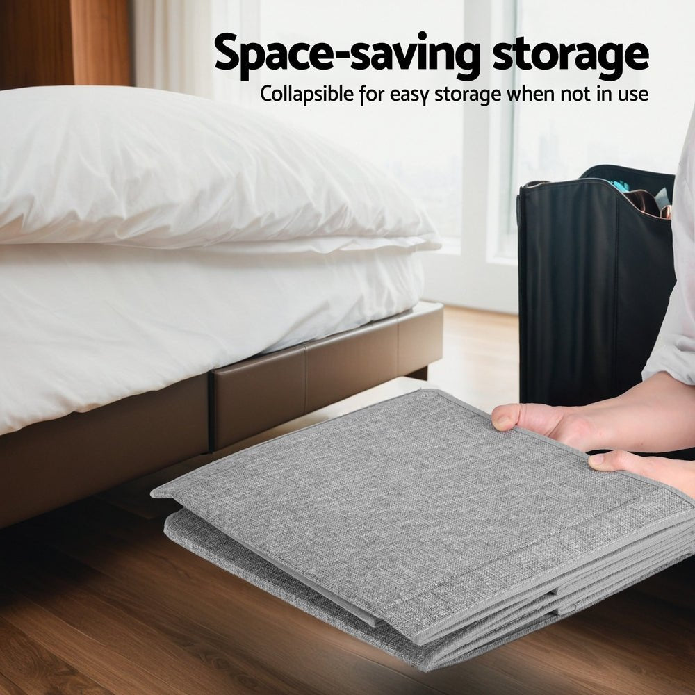 Large Toy Box Chest Storage with Flip - Top Lid Foldable Organizer Bins Grey - Home & Garden > Storage - Rivercity House & Home Co. (ABN 18 642 972 209) - Affordable Modern Furniture Australia