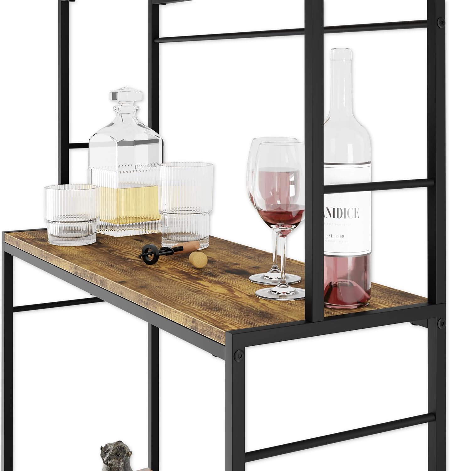 Large Wine Rack for 20 Bottles with Wood Countertop and Sturdy Metal Frame - Furniture > Dining > Wine Racks - Rivercity House & Home Co. (ABN 18 642 972 209) - Affordable Modern Furniture Australia