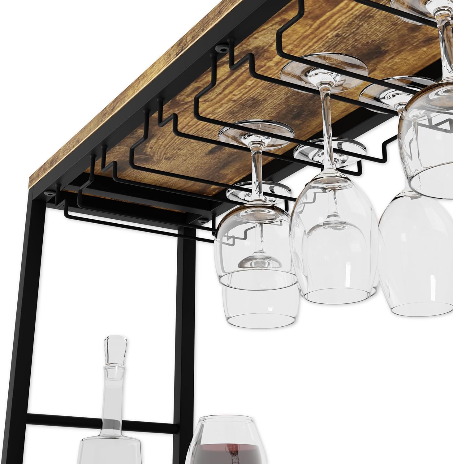 Large Wine Rack for 20 Bottles with Wood Countertop and Sturdy Metal Frame - Furniture > Dining > Wine Racks - Rivercity House & Home Co. (ABN 18 642 972 209) - Affordable Modern Furniture Australia