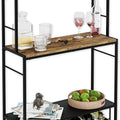 Large 20-Bottle Wine Rack with Wood Countertop and Metal Frame - Natural Wood