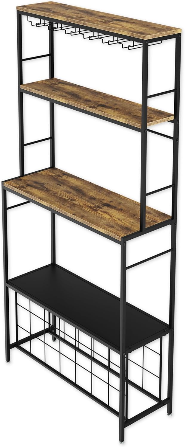 Large Wine Rack for 20 Bottles with Wood Countertop and Sturdy Metal Frame - Furniture > Dining > Wine Racks - Rivercity House & Home Co. (ABN 18 642 972 209) - Affordable Modern Furniture Australia