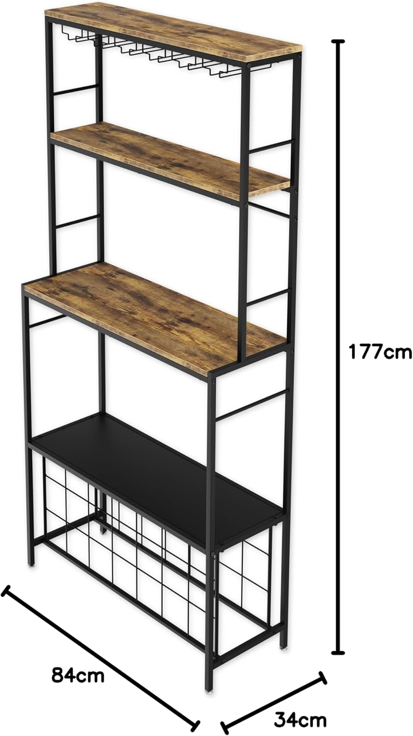 Large Wine Rack for 20 Bottles with Wood Countertop and Sturdy Metal Frame - Furniture > Dining > Wine Racks - Rivercity House & Home Co. (ABN 18 642 972 209) - Affordable Modern Furniture Australia